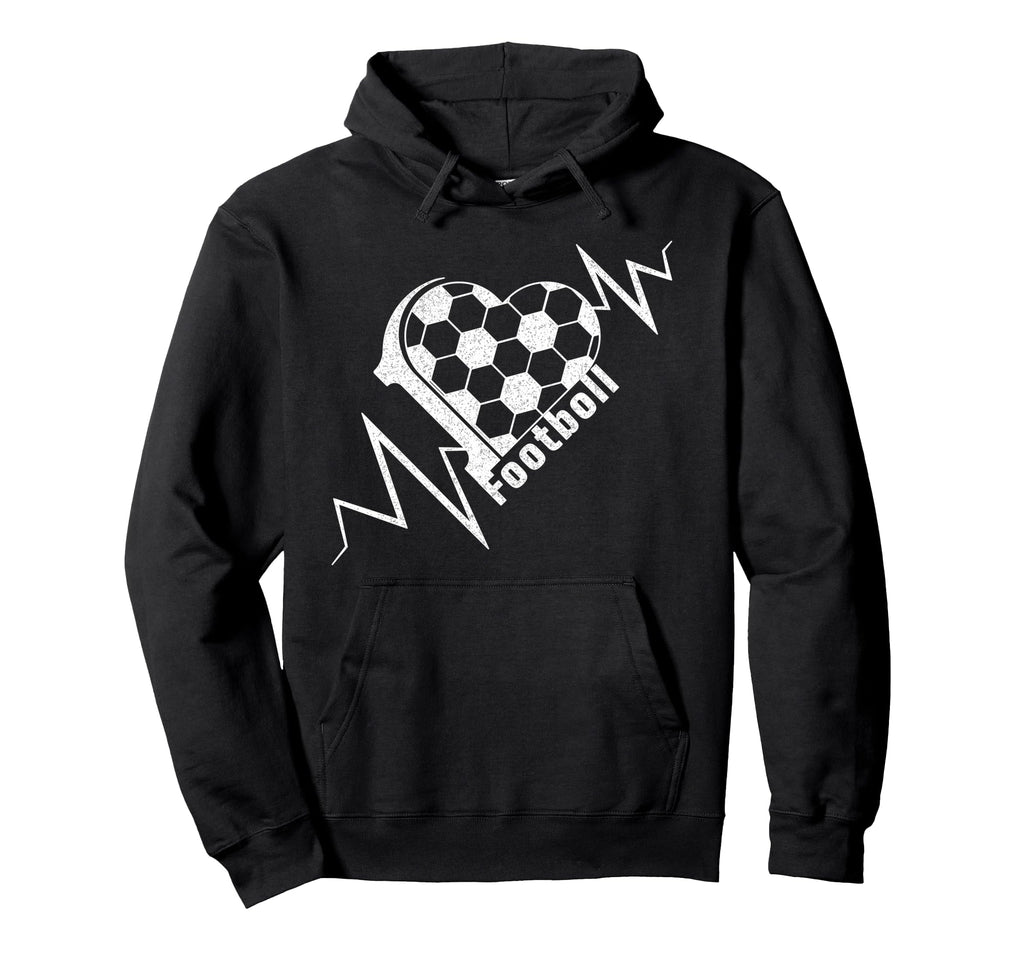 Football Heartbeat Pulse Soccer Lover Art Hoodie - Unique Graphic Men Women - T-Shirt, Sweatshirt, Hoodie