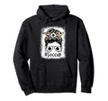 Leopard Messy Bun Mom Mothers Day Soccer Hoodie - Graphic Print Unisex - T-Shirt, Sweatshirt, Hoodie