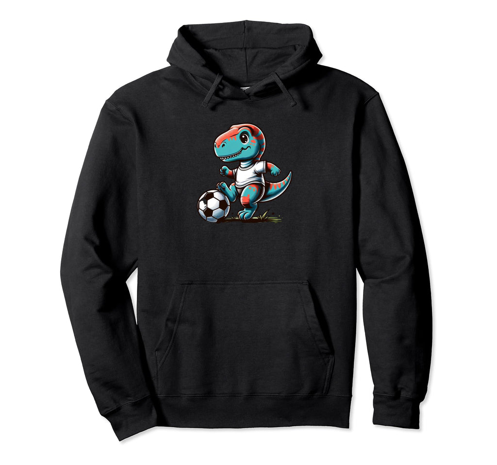 Funny T Rex Playing Soccer Fans Hoodie - Aesthetic Graphic for Adults - T-Shirt, Sweatshirt, Hoodie