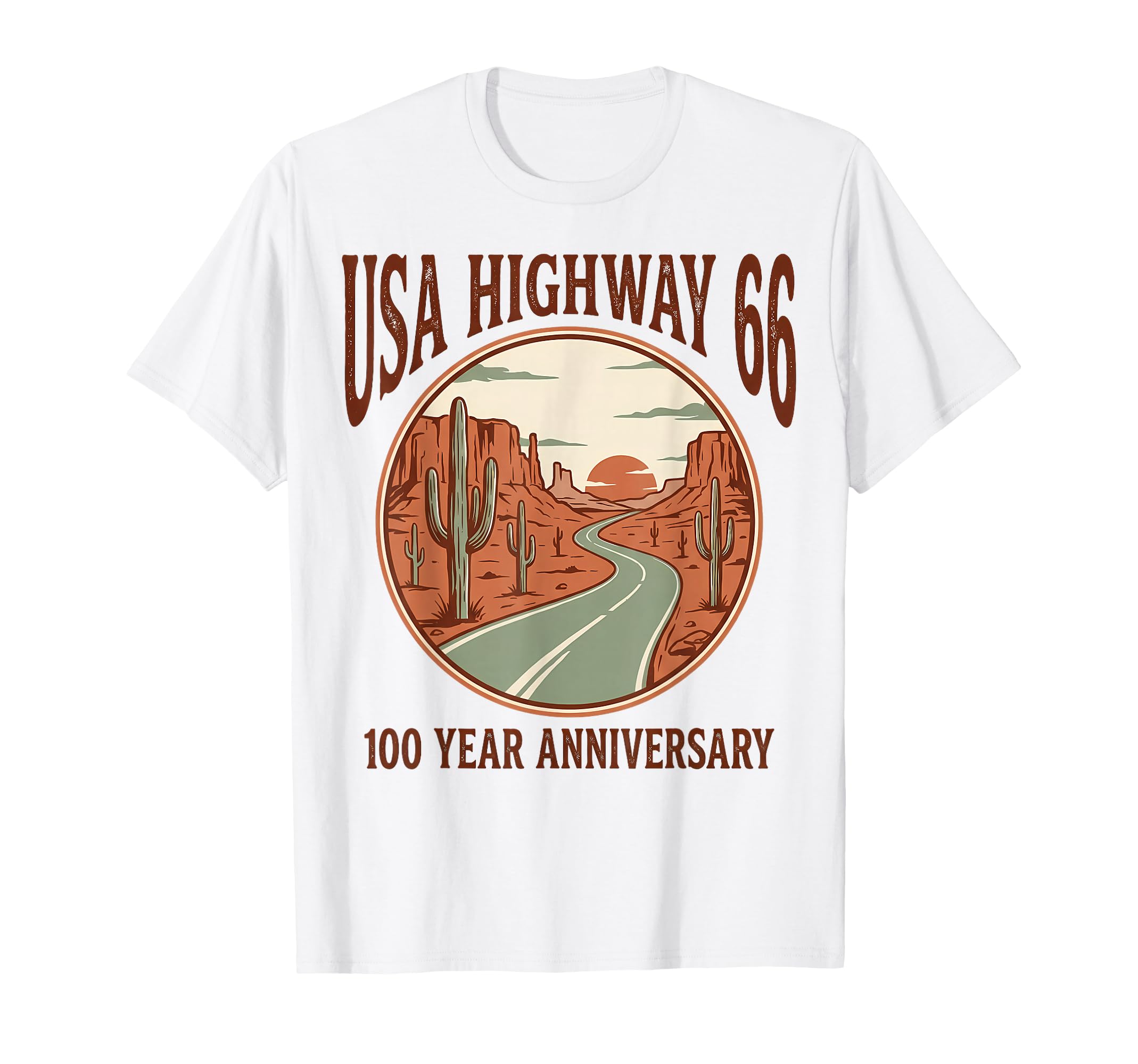 Usa Highway 66 100 Year Anniversary T-Shirt - Minimalist Print for Adults - T-Shirt, Sweatshirt, Hoodie