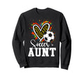 Soccer Aunt Leopard Heart Colorful Sweatshirt - Trendy Graphic Men Women - T-Shirt, Sweatshirt, Hoodie
