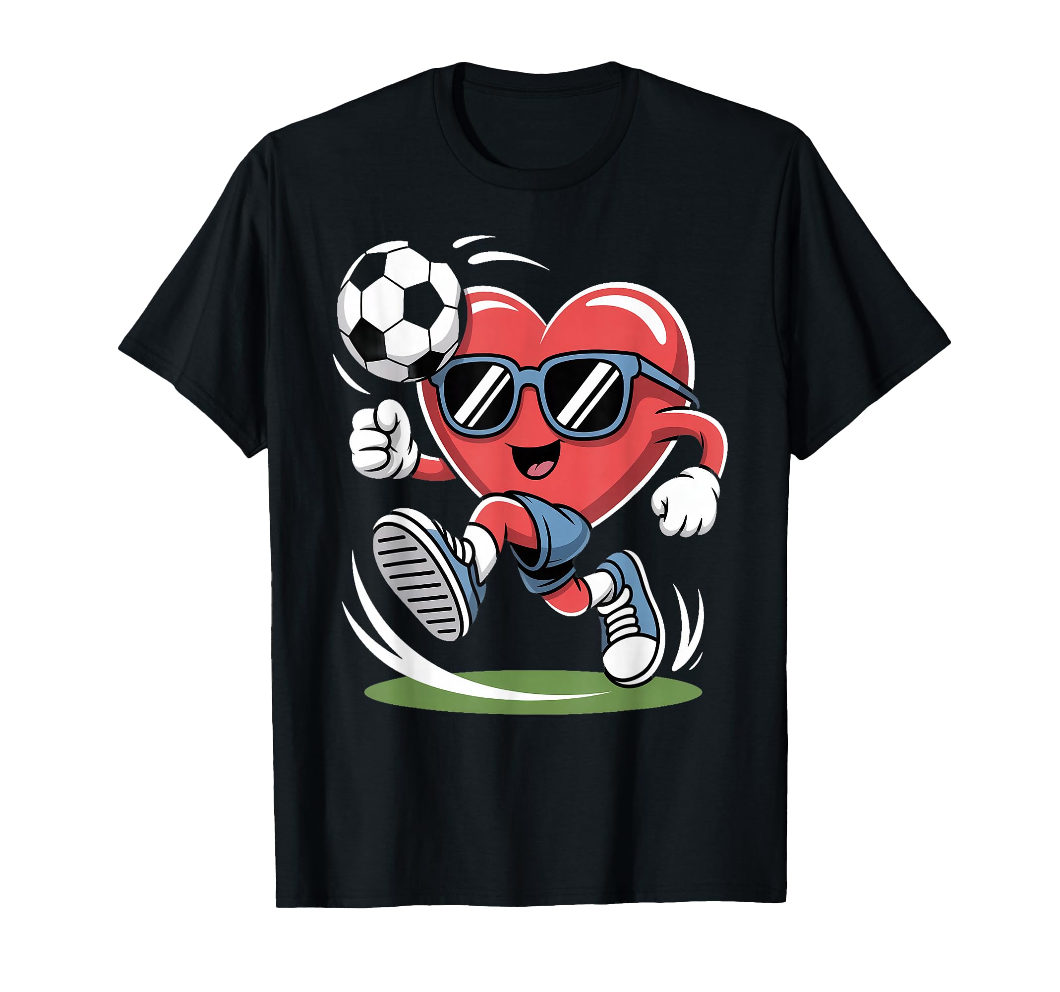 Funny Heart Playing Soccer T-Shirt - Casual Everyday Wear Men Women - T-Shirt, Sweatshirt, Hoodie