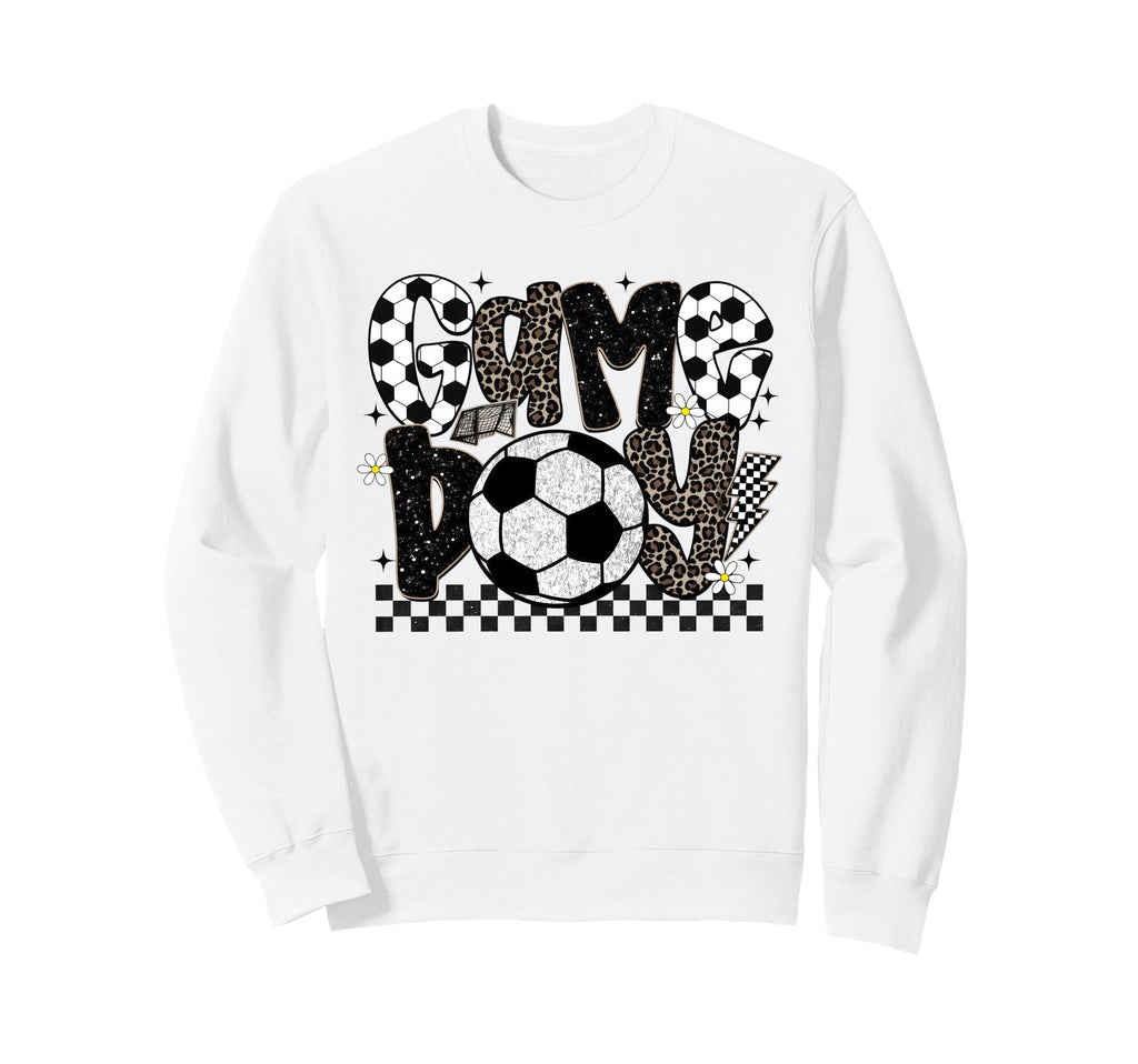 Checkered Soccer Game Day Sweatshirt - Casual Everyday Wear for Adults - T-Shirt, Sweatshirt, Hoodie