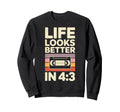 Life Looks Better 4 3 Vhs Tapes Sweatshirt - Custom Art Print for Adults - T-Shirt, Sweatshirt, Hoodie