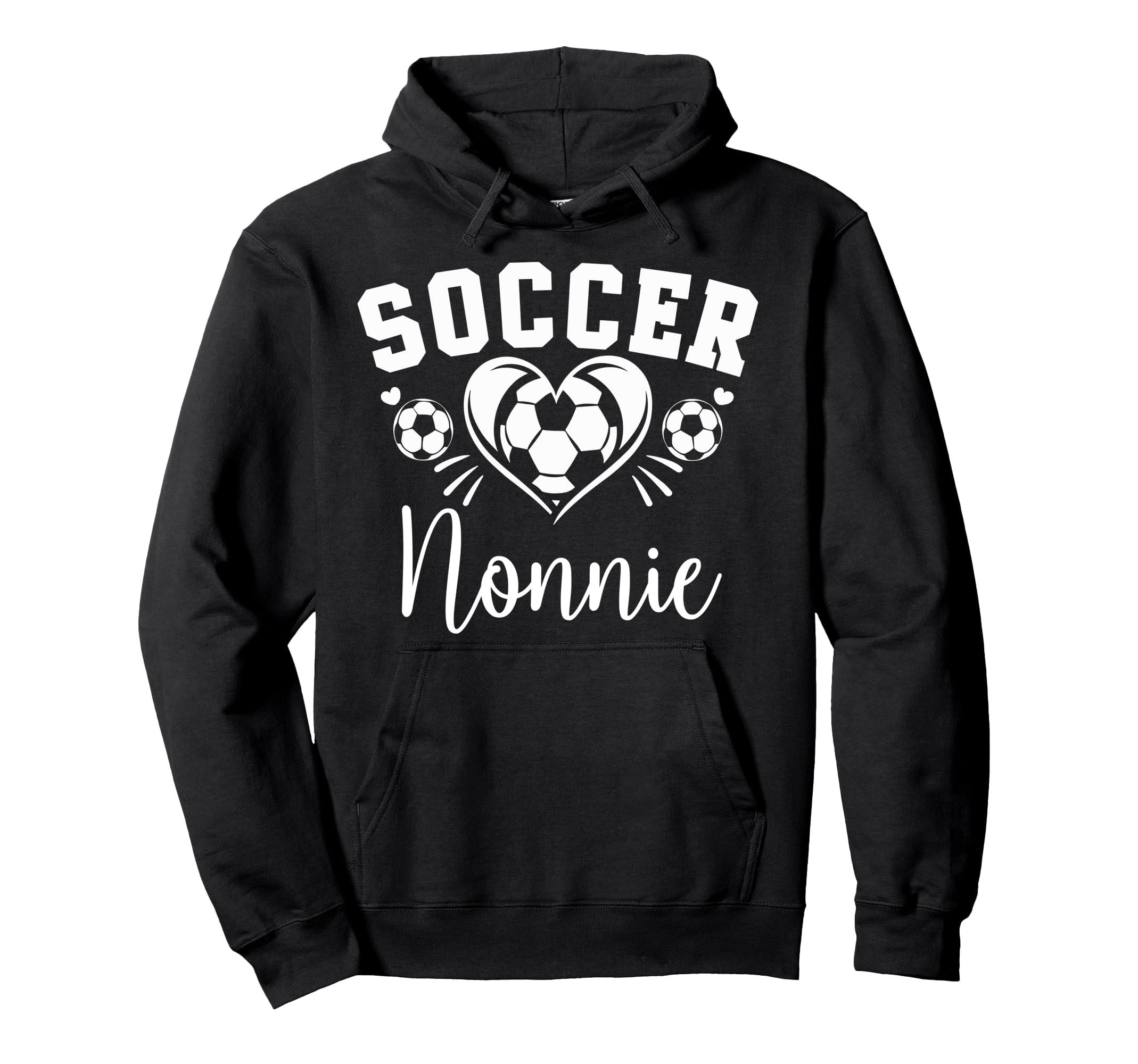 Soccer Nonnie Soccer Heart Hoodie - Graphic Print for Adults - T-Shirt, Sweatshirt, Hoodie