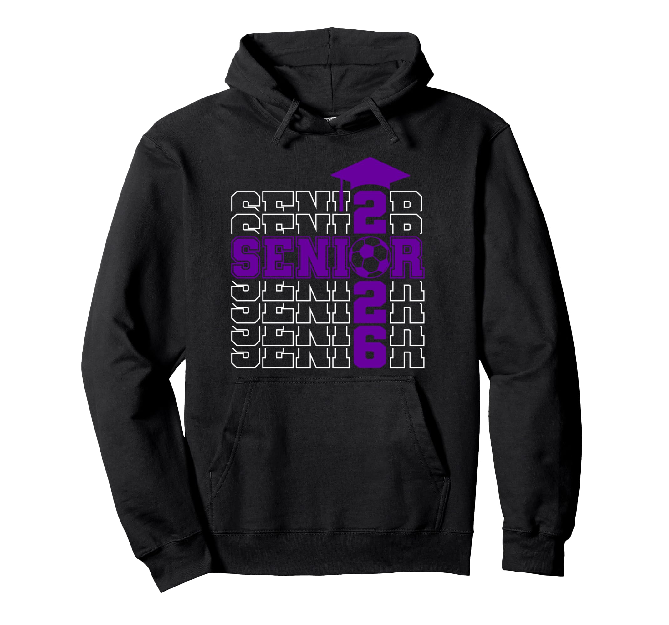 Senior Class 2026 Graduation Soccer Hoodie - Custom Art Print for Adults - T-Shirt, Sweatshirt, Hoodie