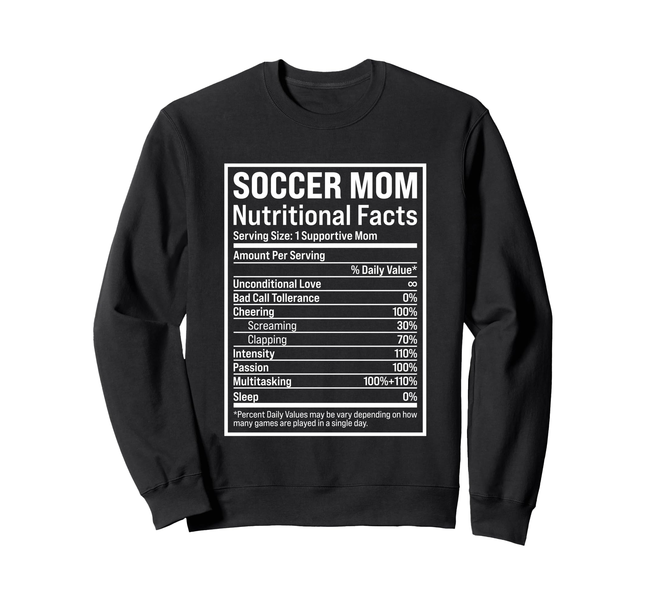 Soccer Mom Ball Mom Nutritional Sweatshirt - Unique Graphic for Adults - T-Shirt, Sweatshirt, Hoodie