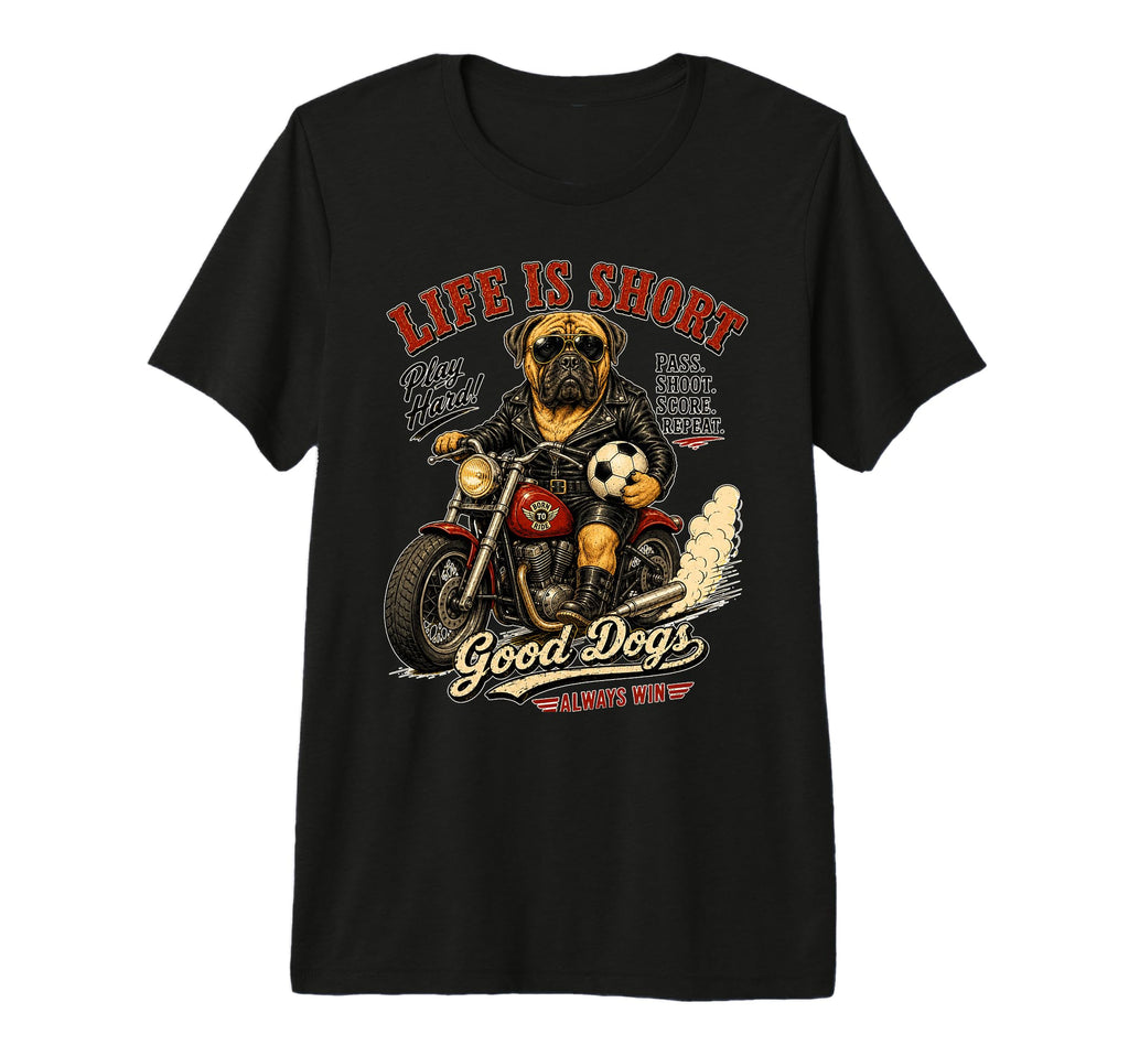 Mastiff Motorbike Love Footbal T-Shirt - Aesthetic Graphic Men Women - T-Shirt, Sweatshirt, Hoodie