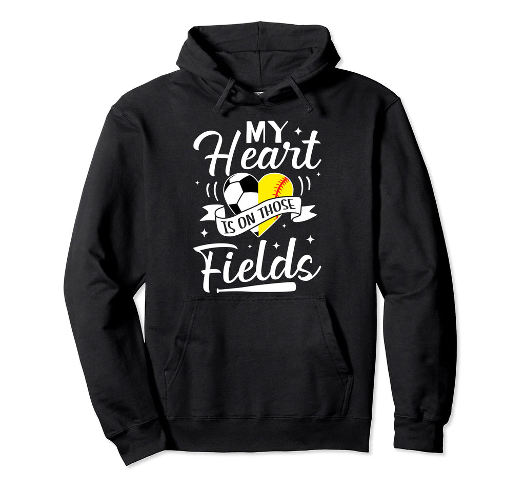 My Heart Is Those Fields Funny Soccer Hoodie - Graphic Print Men Women - T-Shirt, Sweatshirt, Hoodie