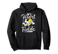 My Heart Is Those Fields Funny Soccer Hoodie - Graphic Print Men Women - T-Shirt, Sweatshirt, Hoodie