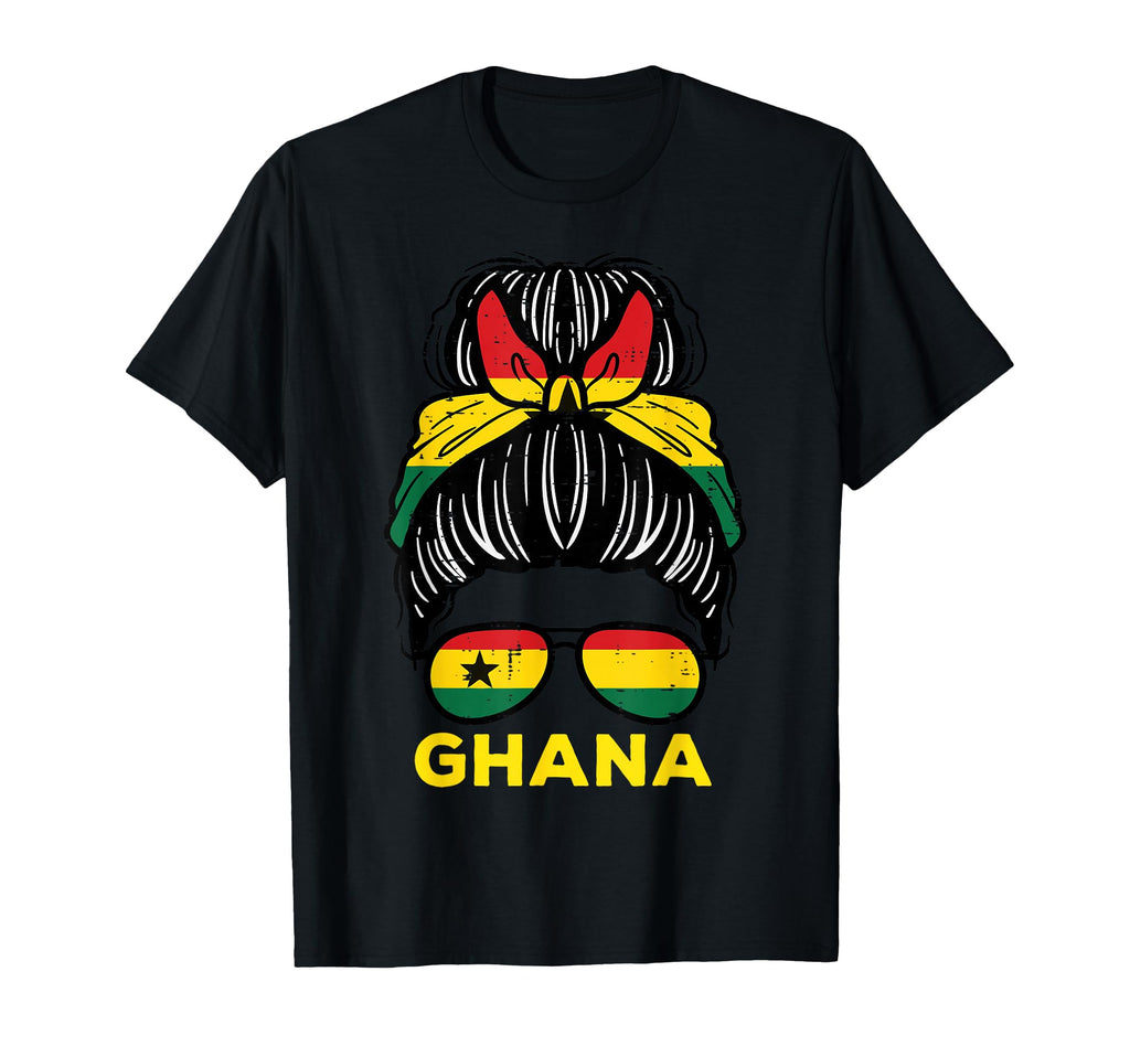 Ghana Flag Ghanaian Hairbun T-Shirt - Fun Novelty Design for Adults - T-Shirt, Sweatshirt, Hoodie