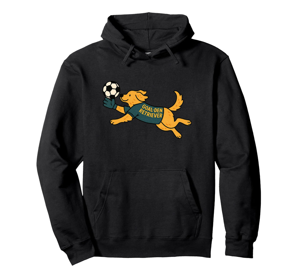 Funny Golden Retriever Soccer Hoodie - Casual Everyday Wear for Adults - T-Shirt, Sweatshirt, Hoodie