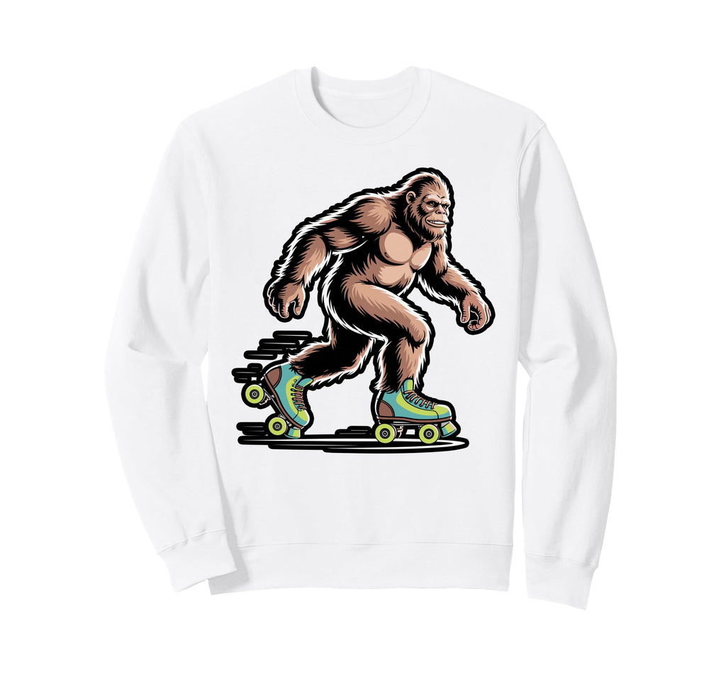 Roller Skating Bigfoot Funny Sweatshirt - Aesthetic Graphic Unisex - T-Shirt, Sweatshirt, Hoodie