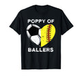 Poppy Ballers Soccer Heart Love Softball T-Shirt - Trendy Graphic Unisex - T-Shirt, Sweatshirt, Hoodie