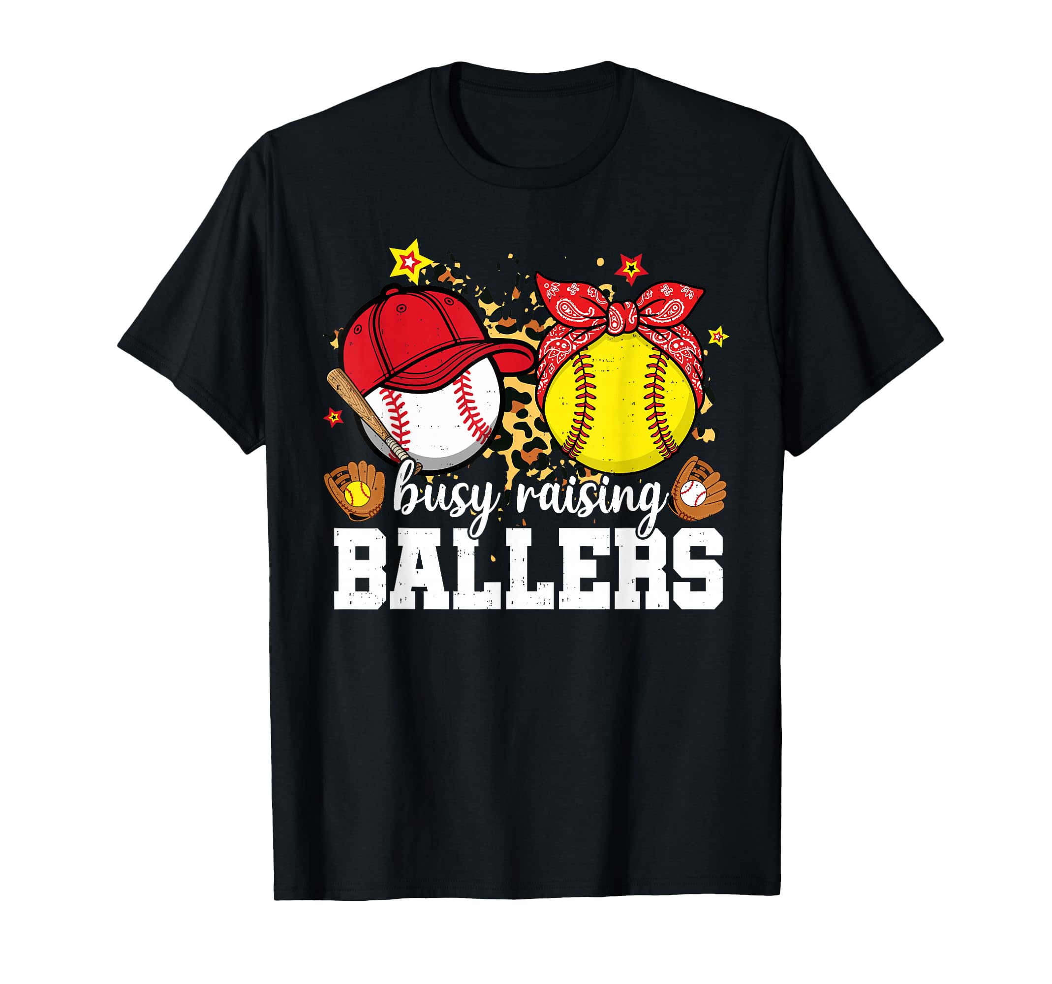 Busy Raising Ballers Softball T-Shirt - Novelty Apparel for Adults - T-Shirt, Sweatshirt, Hoodie