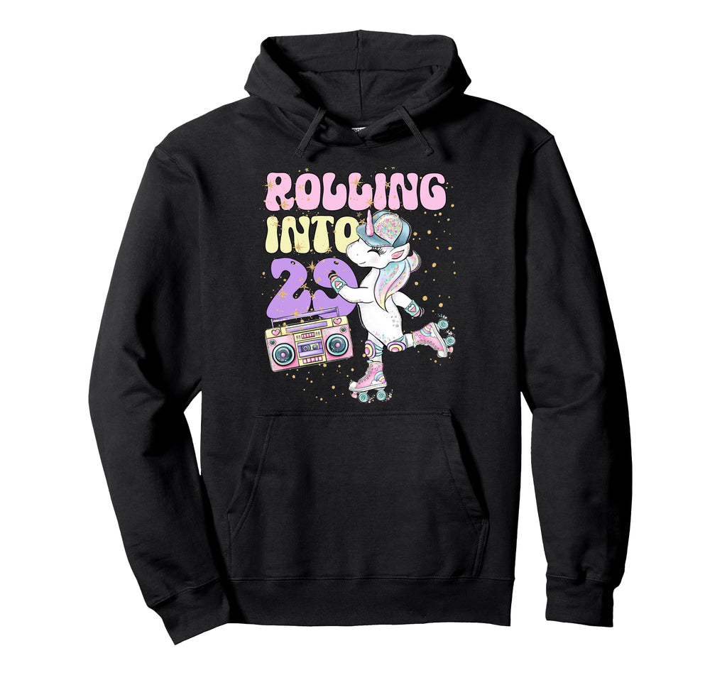 29Th Birthday Roller Skate Party Unicorn Hoodie - Streetwear Style Unisex - T-Shirt, Sweatshirt, Hoodie