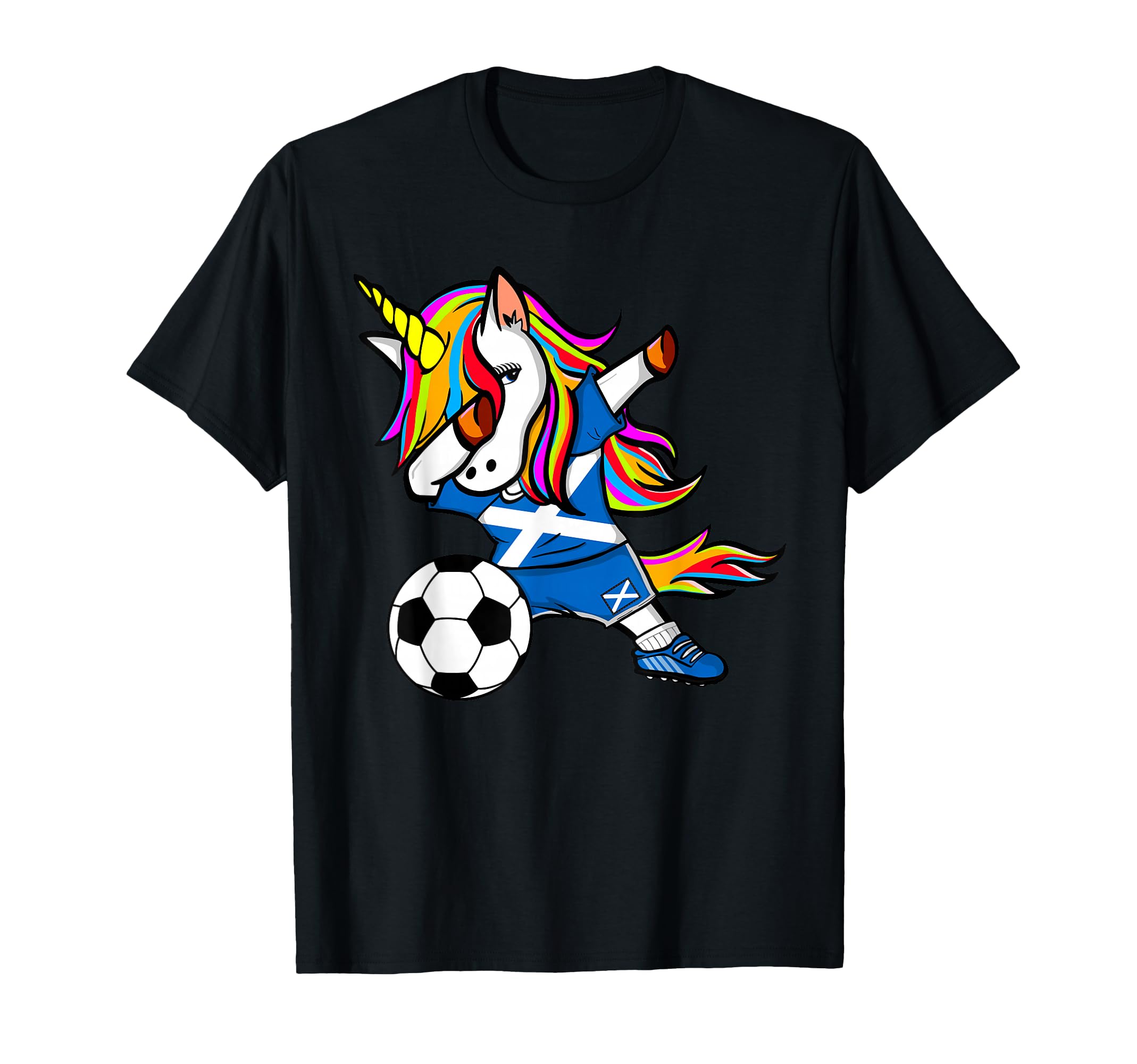 Dabbing Unicorn Scotland Soccer Fan T-Shirt - Fun Novelty Design Men Women - T-Shirt, Sweatshirt, Hoodie