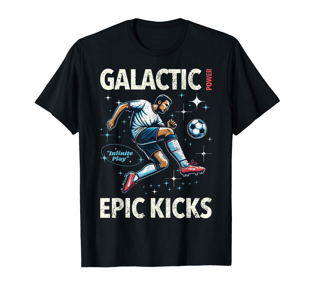 Soccer Player Galactic Power Epic T-Shirt - Aesthetic Graphic for Adults - T-Shirt, Sweatshirt, Hoodie