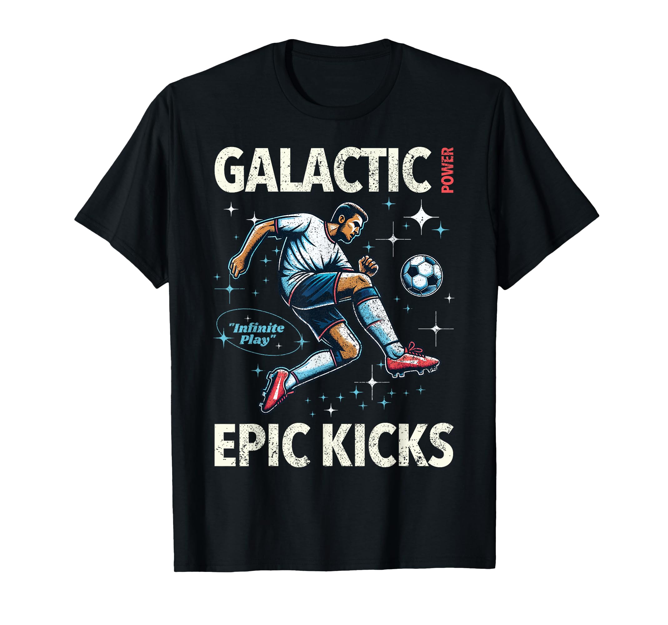 Soccer Player Galactic Power Epic T-Shirt - Aesthetic Graphic for Adults - T-Shirt, Sweatshirt, Hoodie