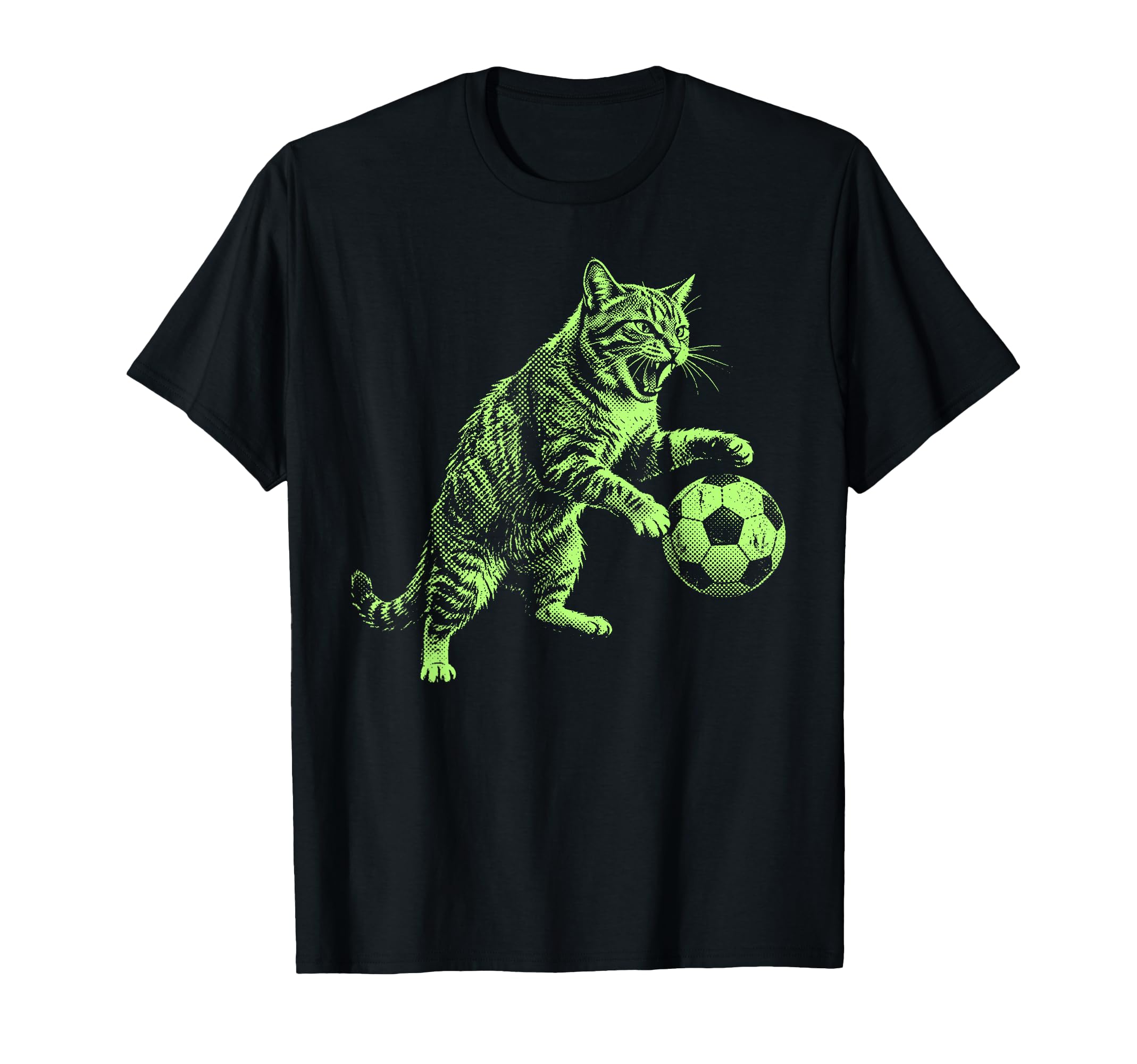 Funny Cat Playing Soccer Cat Dad Cat T-Shirt - Novelty Apparel for Adults - T-Shirt, Sweatshirt, Hoodie
