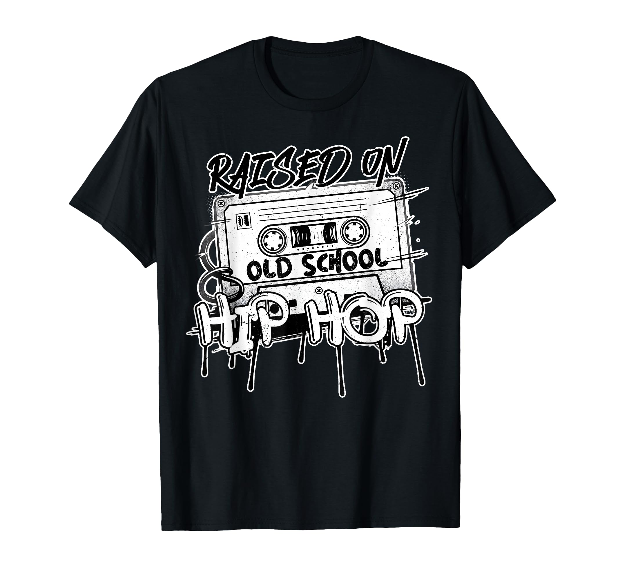Raised 80S 90S Old School Hip Hop T-Shirt - Fun Novelty Design for Adults - T-Shirt, Sweatshirt, Hoodie