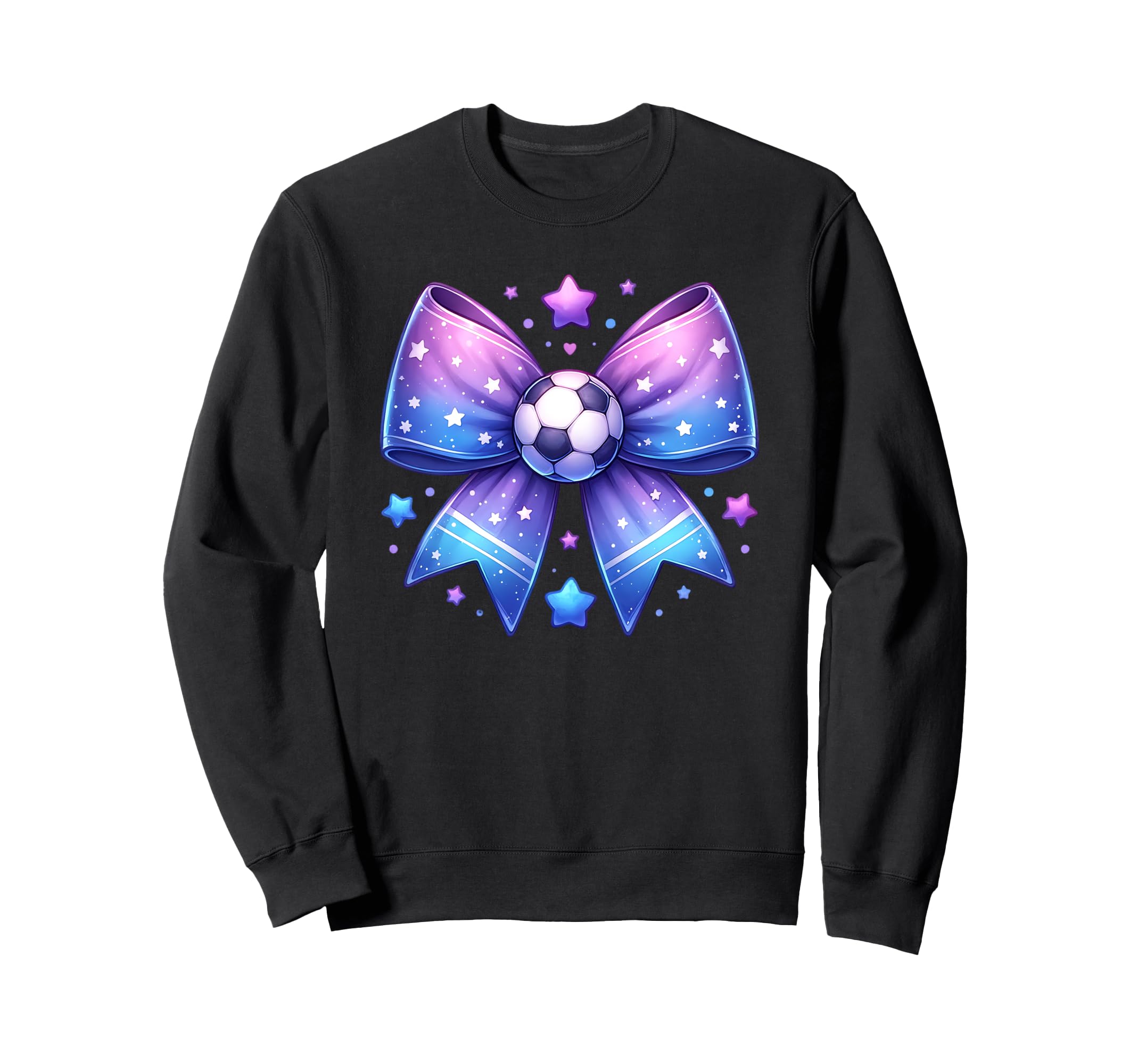 Soccer Coquette Bow Sports Blue Sweatshirt - Custom Art Print Men Women - T-Shirt, Sweatshirt, Hoodie