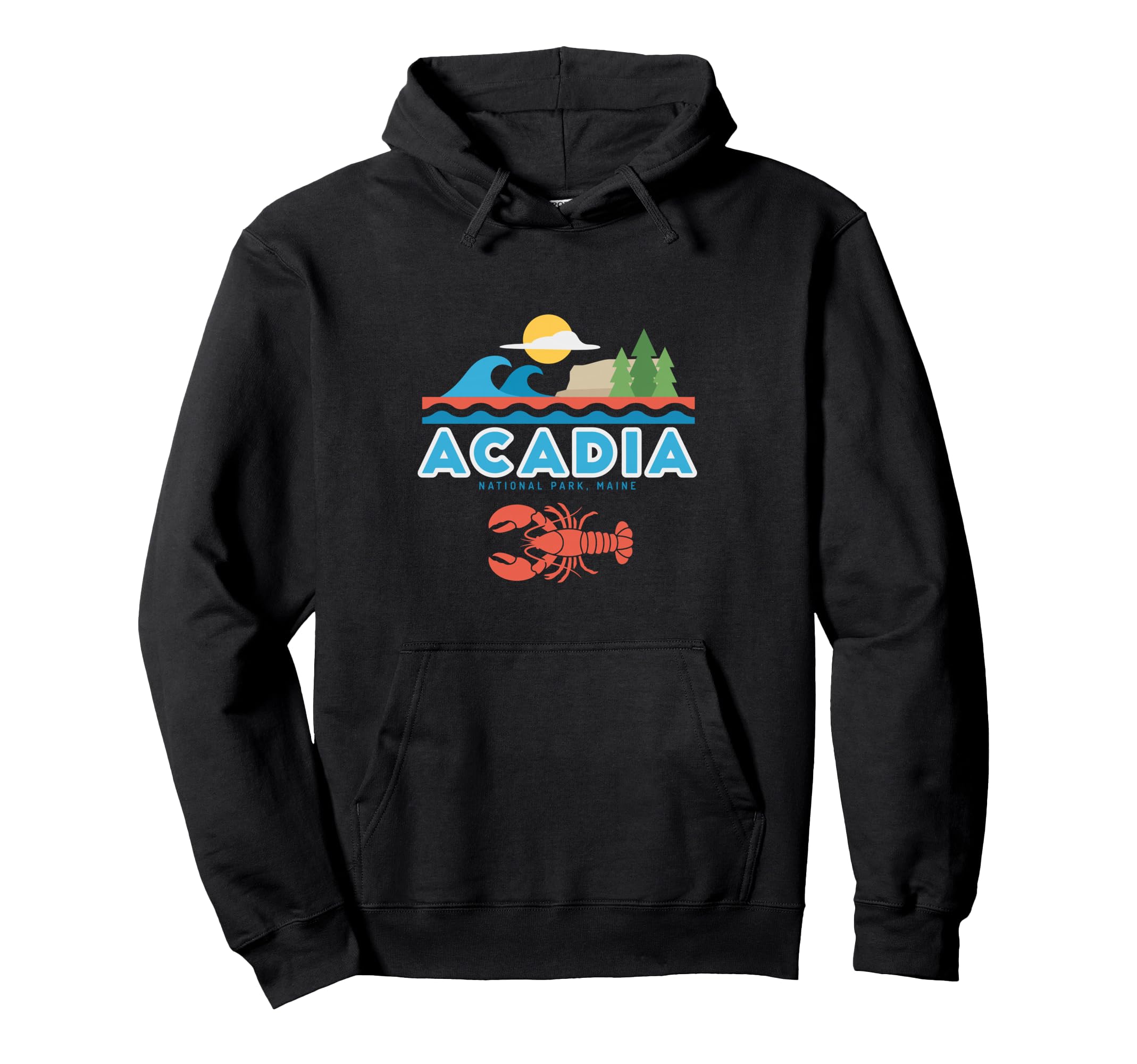 Acadia National Park Maine Lobster Hoodie - Novelty Apparel for Adults - T-Shirt, Sweatshirt, Hoodie