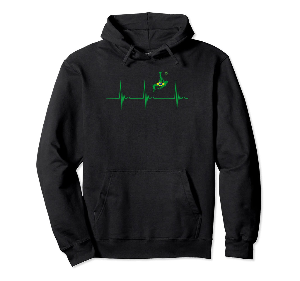 Brazil Heartbeat Ekg Pulse Brasilian Hoodie - Minimalist Print for Adults - T-Shirt, Sweatshirt, Hoodie