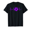 Purple Soccer Heartbeat Purple T-Shirt - Casual Everyday Wear for Adults - T-Shirt, Sweatshirt, Hoodie
