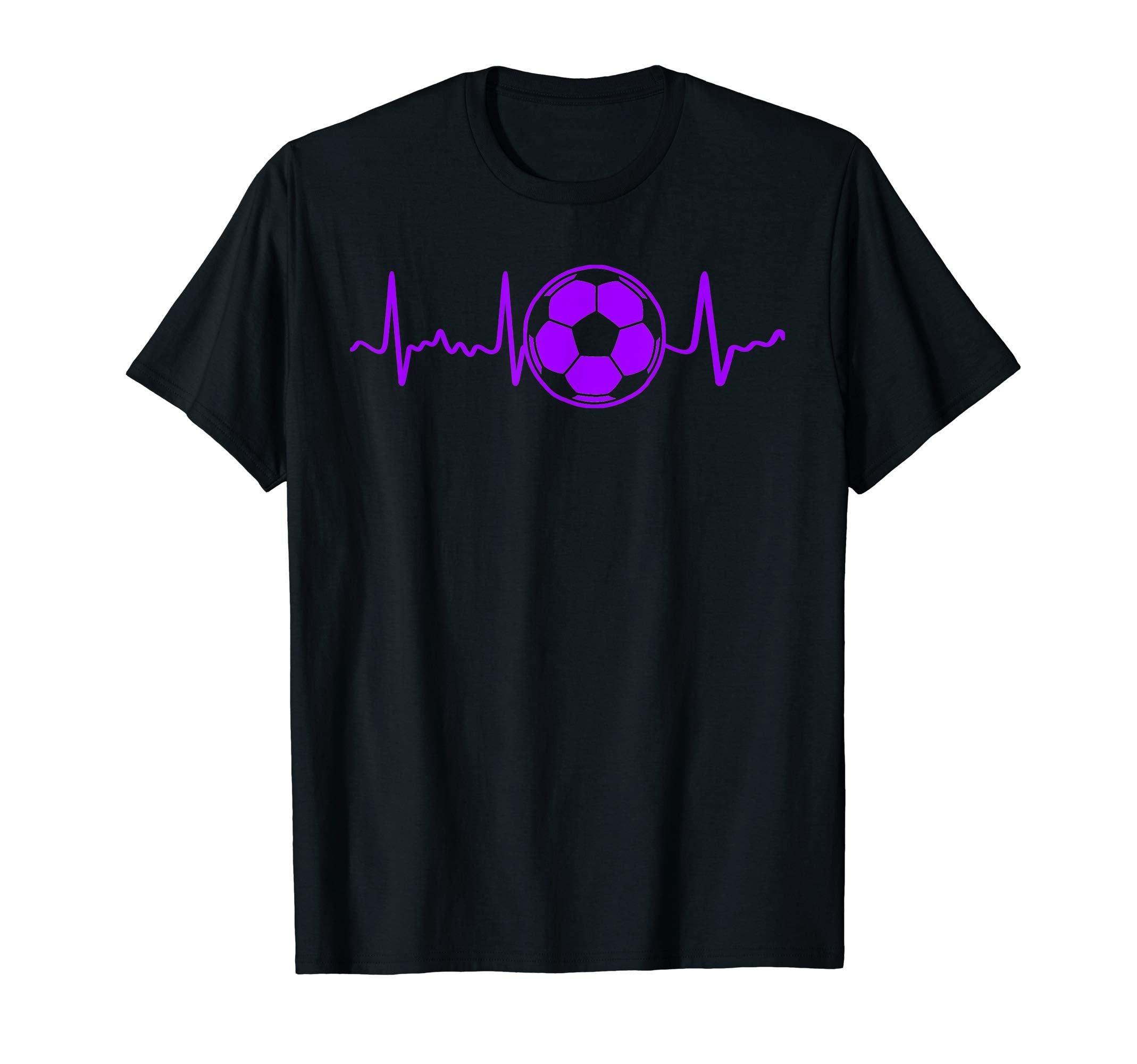 Purple Soccer Heartbeat Purple T-Shirt - Casual Everyday Wear for Adults - T-Shirt, Sweatshirt, Hoodie