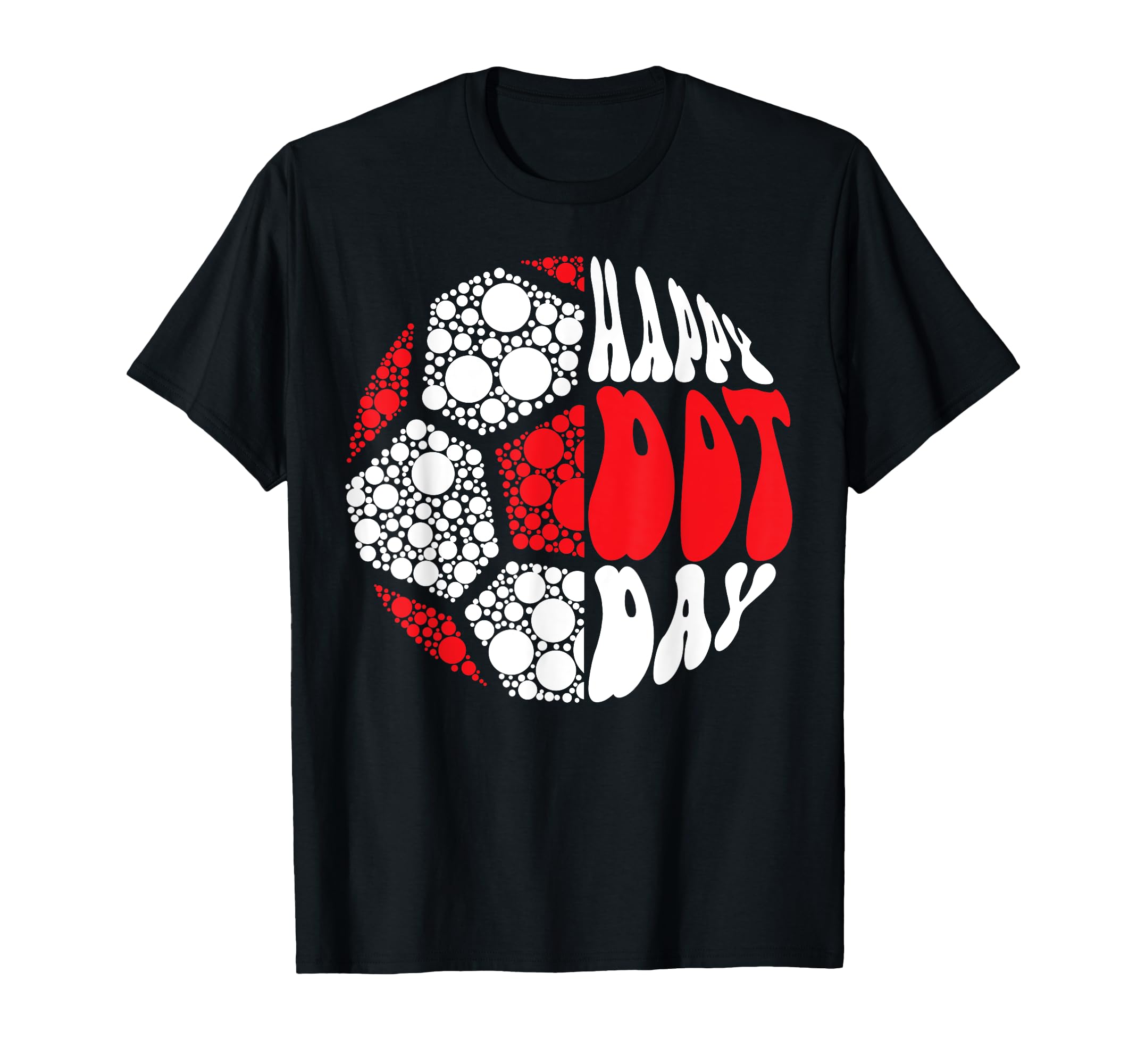 Groovy Soccer Ball Polka Dots Happy T-Shirt - Trendy Graphic for Adults - T-Shirt, Sweatshirt, Hoodie