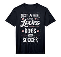 Just Who Loves Dogs And Soccer Gift Dog T-Shirt - Graphic Print Men Women - T-Shirt, Sweatshirt, Hoodie