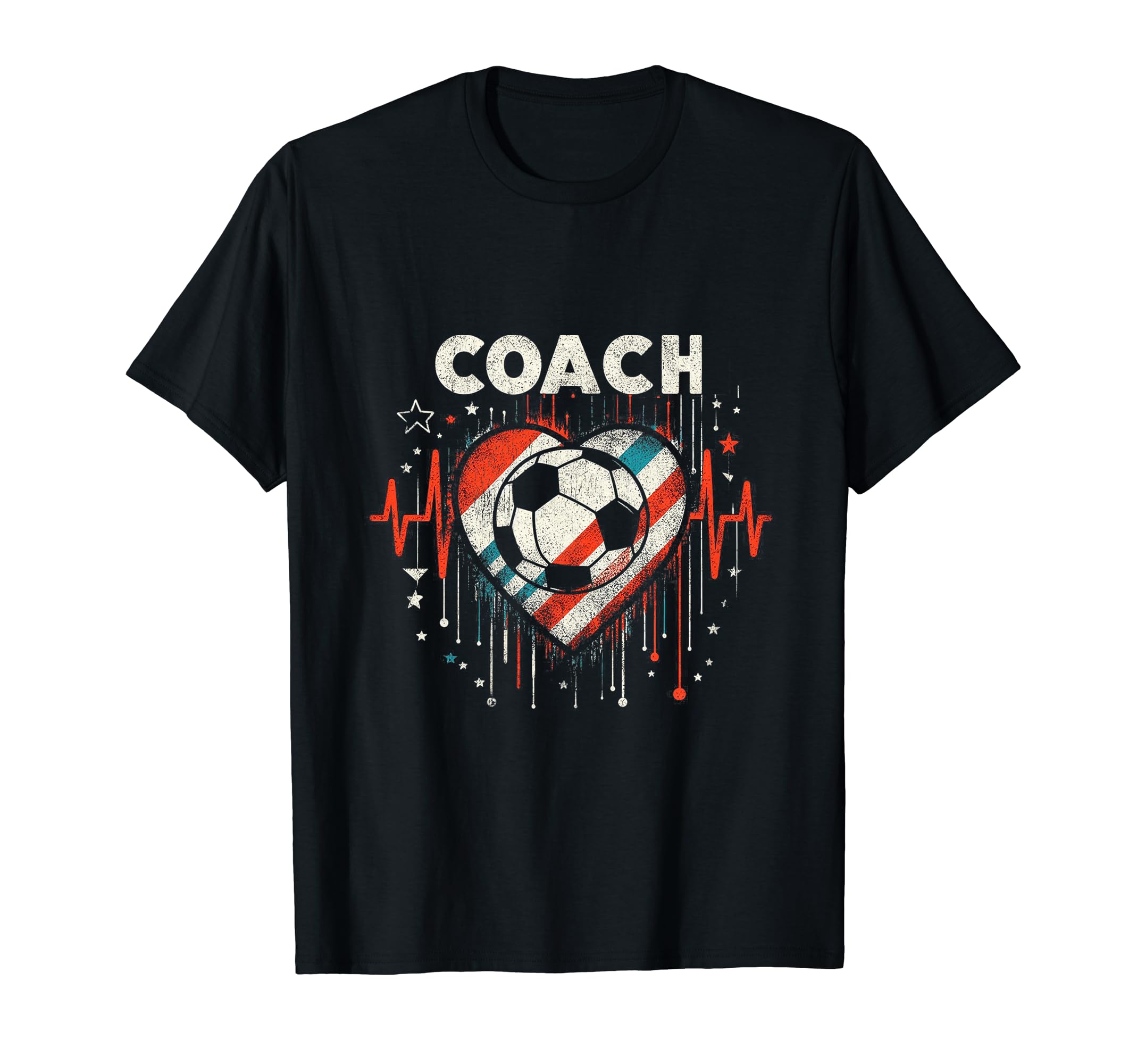 Soccer Coach Training Heart Beat Football T-Shirt - Novelty Apparel Unisex - T-Shirt, Sweatshirt, Hoodie