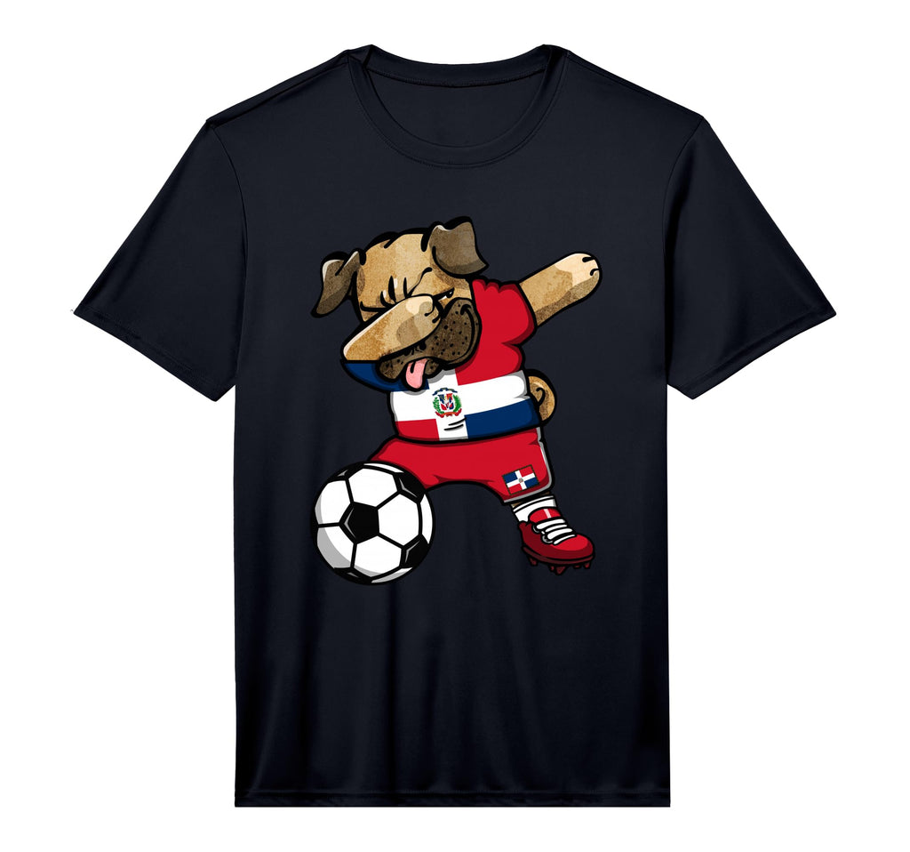 Dabbing Pug Dominican Republic Soccer T-Shirt - Minimalist Print Men Women - T-Shirt, Sweatshirt, Hoodie