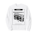 Boombox Cassette Tape Recorder Sweatshirt - Graphic Print for Adults - T-Shirt, Sweatshirt, Hoodie
