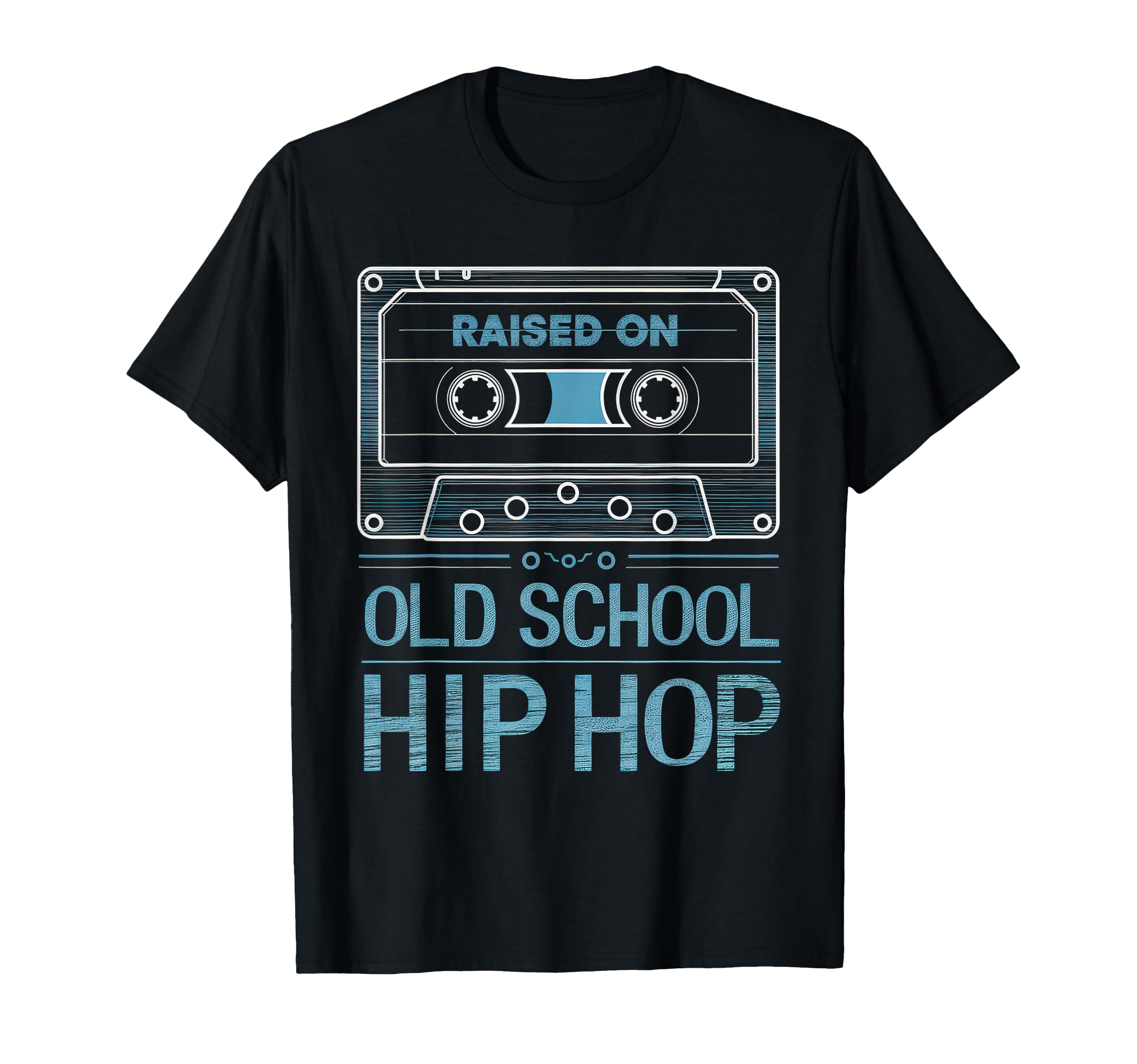Raised Old School Hip Hop Cassette T-Shirt - Minimalist Print Unisex - T-Shirt, Sweatshirt, Hoodie
