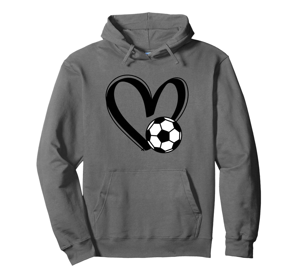 Soccer Ball Heart Hoodie - Unique Graphic for Adults - T-Shirt, Sweatshirt, Hoodie