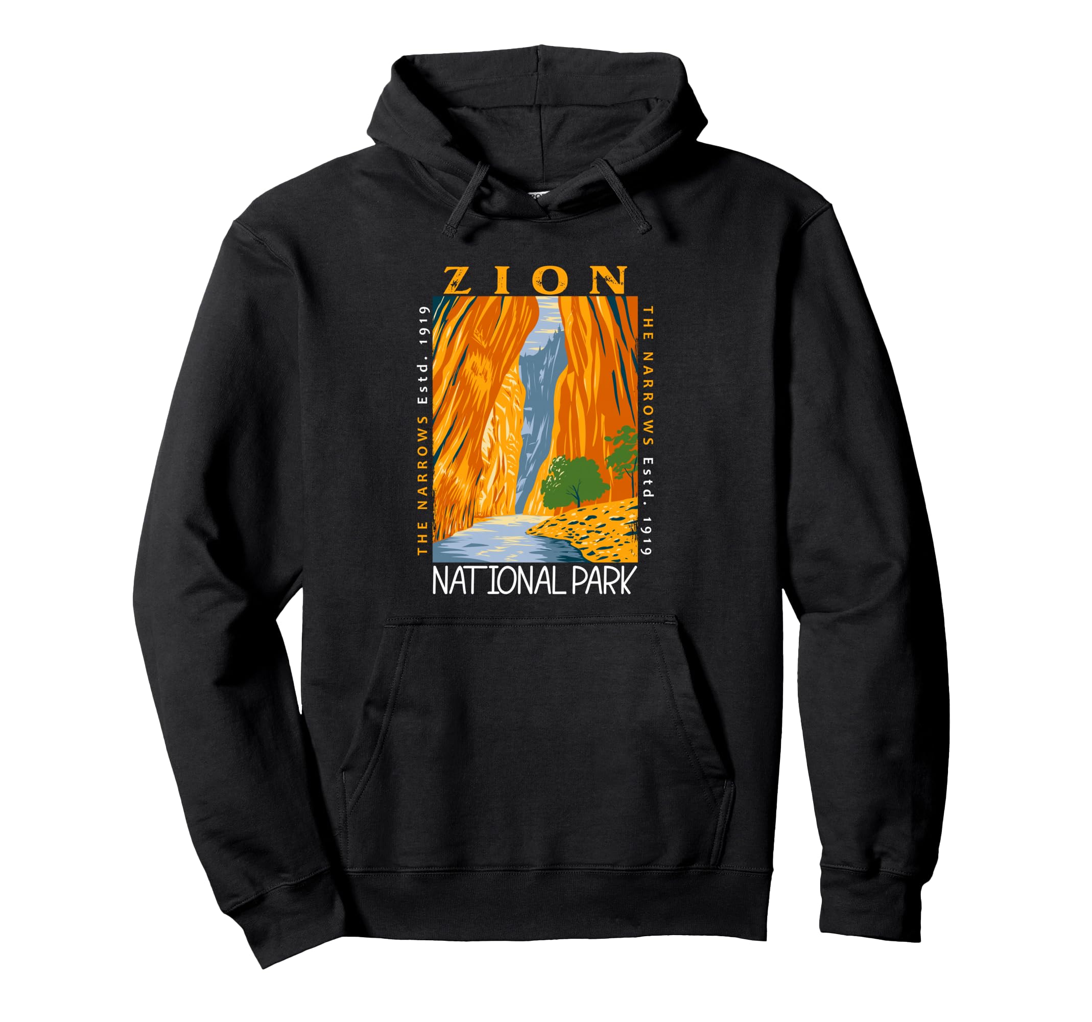 Zion National Park Utah Narrows Hoodie - Aesthetic Graphic for Adults - T-Shirt, Sweatshirt, Hoodie