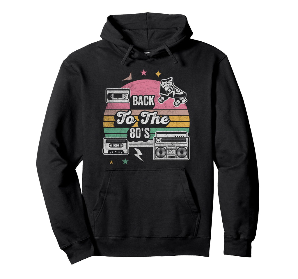 Back To 80S Cassette Boombox Vibes Hoodie - Fun Novelty Design for Adults - T-Shirt, Sweatshirt, Hoodie