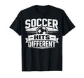 Soccer Hits Different T-Shirt - Minimalist Print Men Women - T-Shirt, Sweatshirt, Hoodie