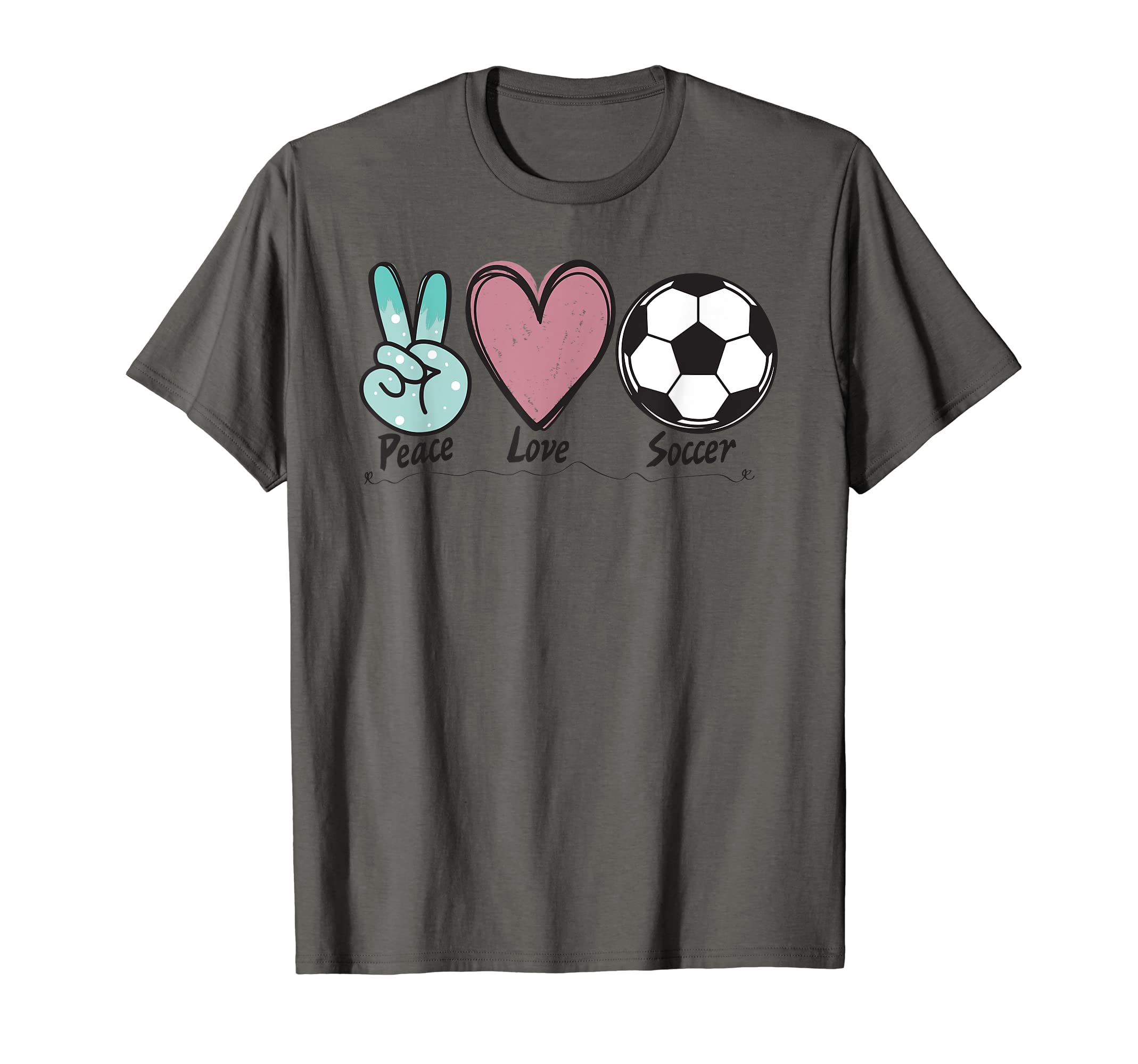 Peace Love Soccer Soccer Lover T-Shirt - Minimalist Print for Adults - T-Shirt, Sweatshirt, Hoodie