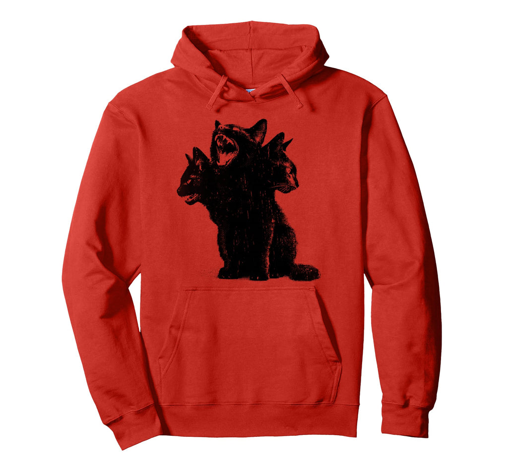 3 Headed Cat Grunge Alt 90S Goth Hoodie - Aesthetic Graphic for Adults - T-Shirt, Sweatshirt, Hoodie