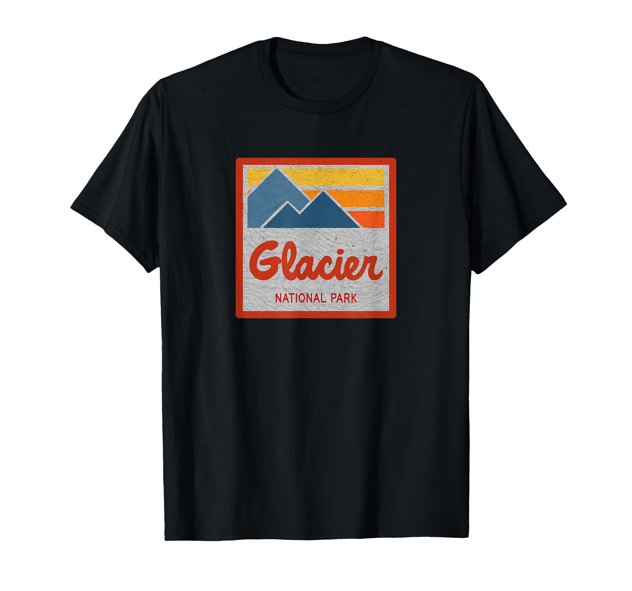 Glacier National Park Stripes T-Shirt - Fun Novelty Design for Adults - T-Shirt, Sweatshirt, Hoodie