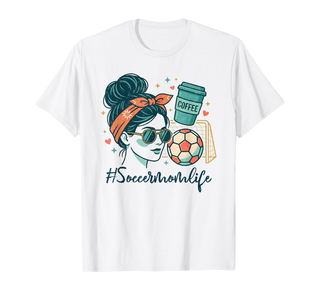 Soccer Mom Life Coffee Lover Messy T-Shirt - Custom Art Print for Adults - T-Shirt, Sweatshirt, Hoodie