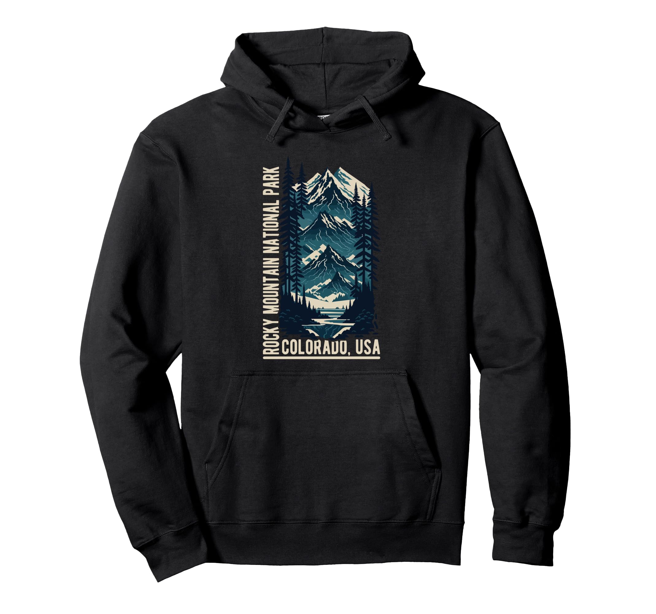 Rocky Mountain National Park Scenic Hoodie - Minimalist Print Men Women - T-Shirt, Sweatshirt, Hoodie
