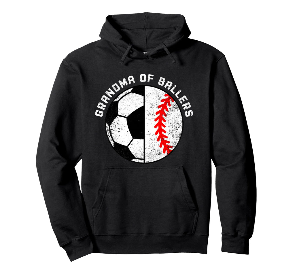 Grandma Ballers Funny Soccer Baseball Hoodie - Novelty Apparel Men Women - T-Shirt, Sweatshirt, Hoodie