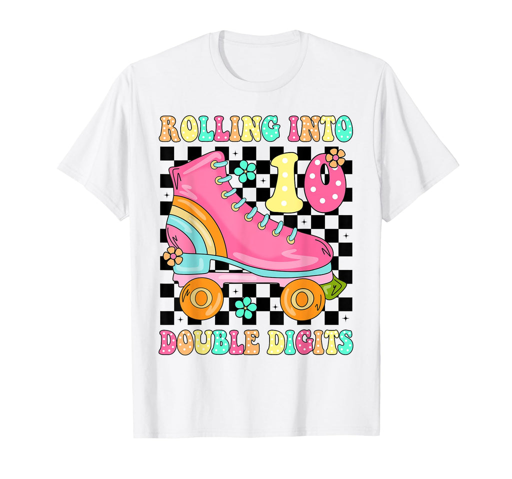 Rolling Into 10 Double Digits Groovy T-Shirt - Novelty Apparel Men Women - T-Shirt, Sweatshirt, Hoodie