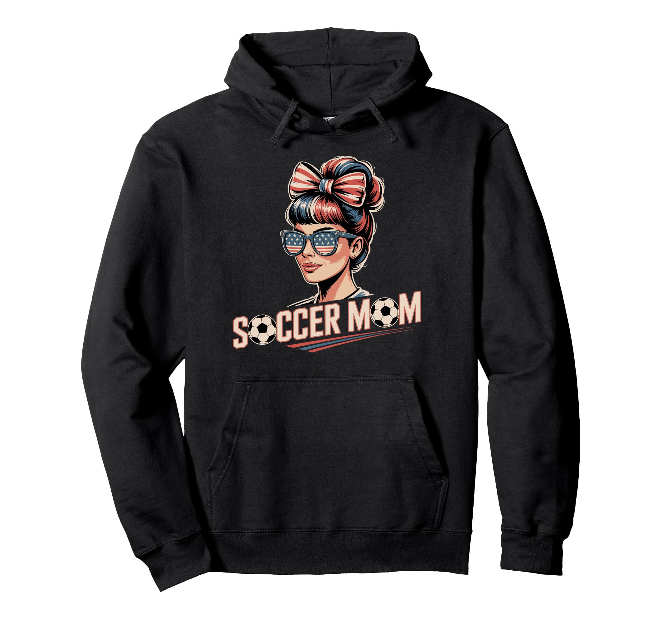 Patriotic Soccer Mom American Hoodie - Casual Everyday Wear for Adults - T-Shirt, Sweatshirt, Hoodie