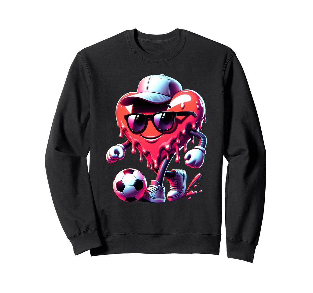 Valentine Soccer Heart Drip Sport Sweatshirt - Aesthetic Graphic Men Women - T-Shirt, Sweatshirt, Hoodie
