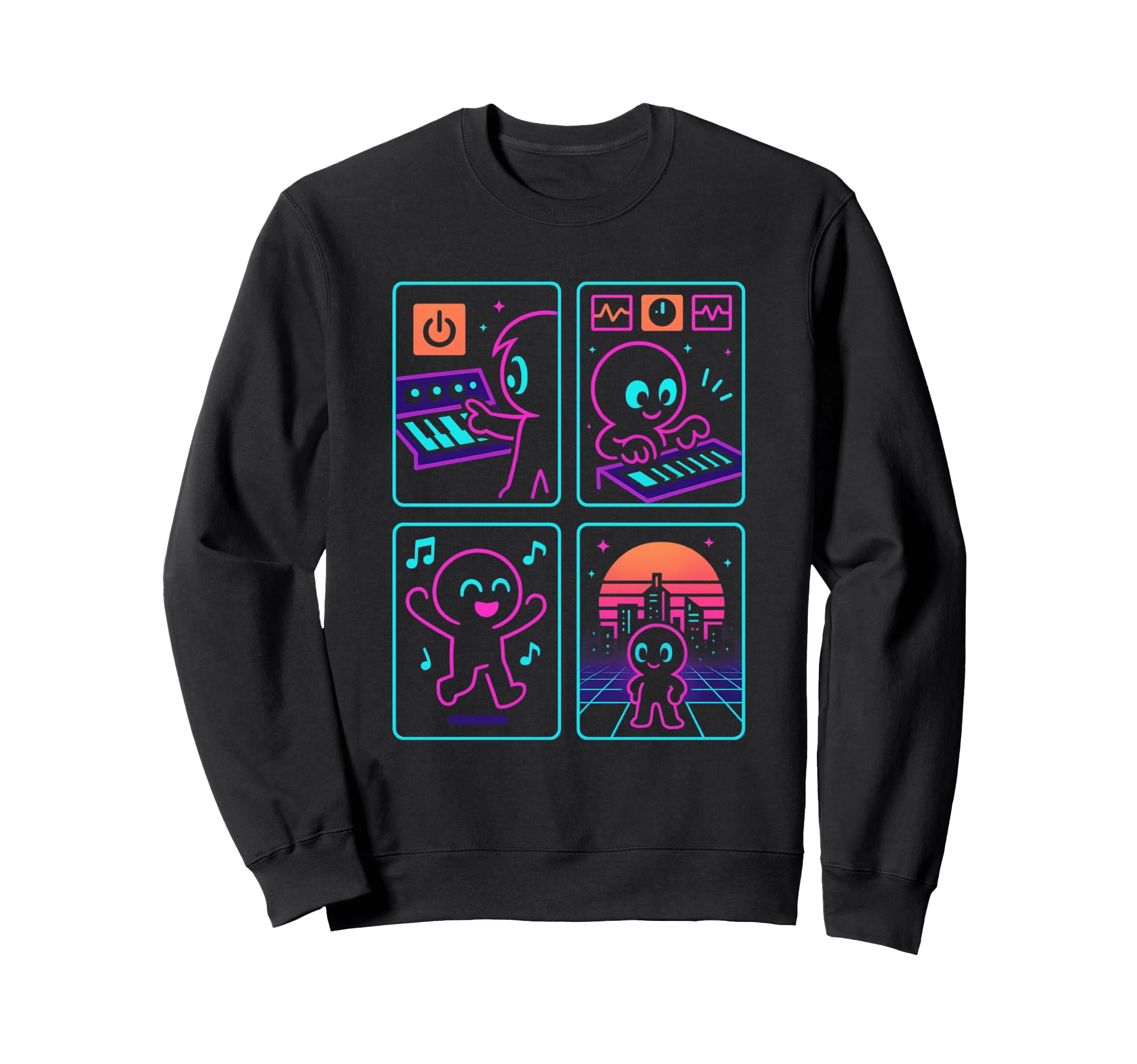 80S Synthwave Sweatshirt - Graphic Print for Adults - T-Shirt, Sweatshirt, Hoodie